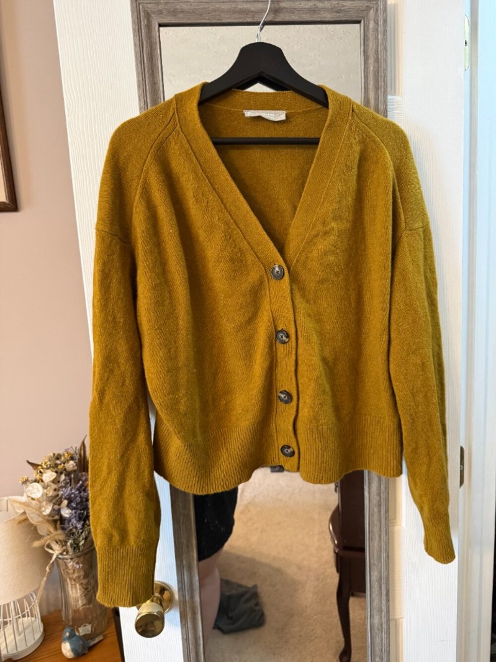 Everlane Cropped Button Cashemere Sweater